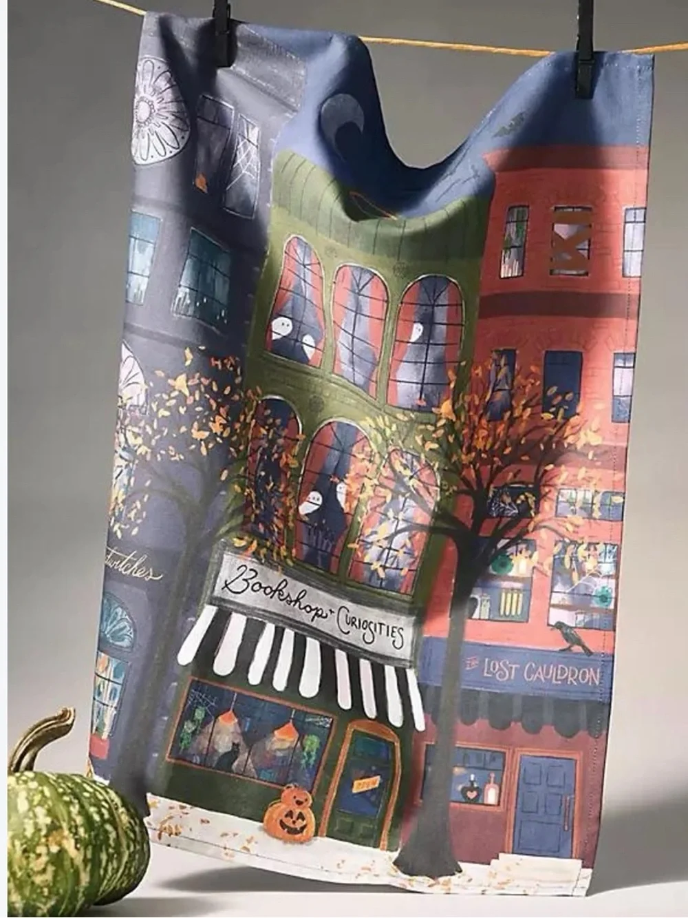 Anthropologie Haunted House Dish Towel